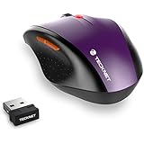 TeckNet&reg; M002 2.4G Nano Cordless Optical Mouse - 18 Month Battery Life - Battery Level Indicator - 2.4 GHz -3 Adjustable DPI Levels: 2000/1500/1000dPi - Nano USB wireless receiver - Purple