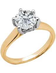 1.50 Ct Round H/I I1 Diamond 18K Yellow Gold Ring