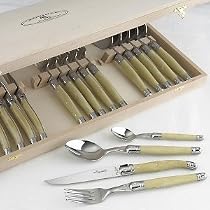 Jean Dubost Laguiole 24-Piece Flatware Set (Pearlized Ivory