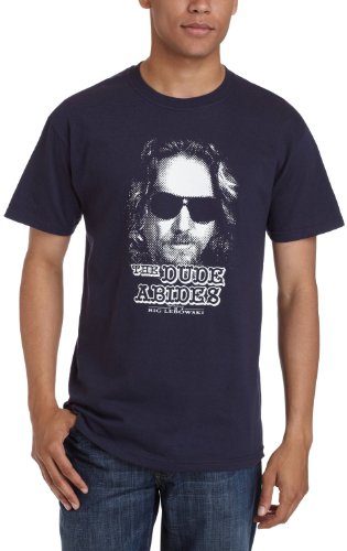 Ripple Junction  Men’s Lebowski Dude Abides T-Shirt,Navy,
