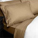 IMAGE OF Hotel Concepts 450 Thread Count 100% Egyptian Cotton Sateen Stripe Bed Sheet Set (Linen) Full.