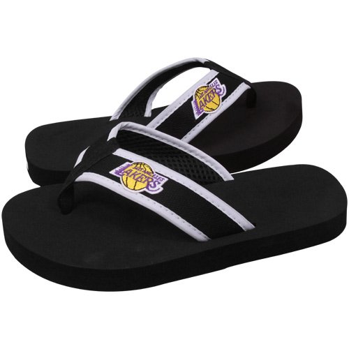 Los Angeles Lakers Black Basic Unisex Flip Flops (Large)