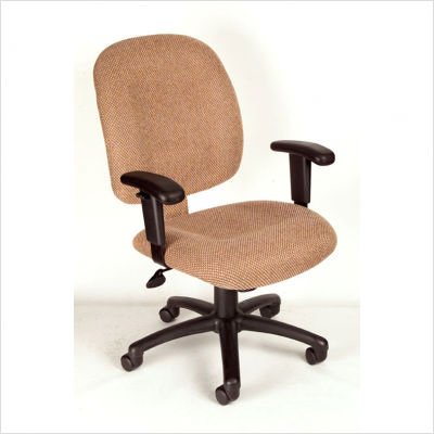 Sky Blue Chenille Boss Office Products Mid-Back Ergonomic Task Chair with Adjustable Arms