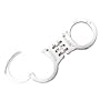 HWC Security Grade Nickel Plated HINGED Handcuffs Serial Numbered with 2 Keys Double Locking Nickel Finish