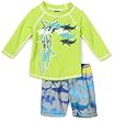 Charlie Rocket Baby-boys Infant Shark Rash Guard and Graded Shark Short