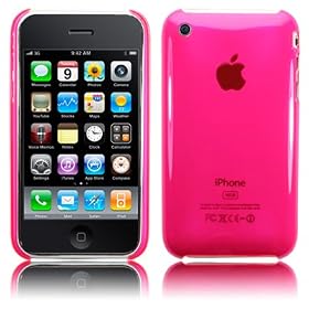 Crystal Shell with High Quality Polcarbonate transparent Plastic Case Cover for Apple iPhone 3G 3Gs 3G S - Hot Pink -