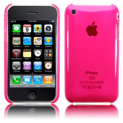 Online Crystal Shell with High Quality Polcarbonate transparent Plastic Case Cover for Apple iPhone 3G 3Gs 3G S - Hot Pink