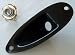 BLACK JACKPLATE WITH INPUT JACK FITS FENDER STRATOCASTER