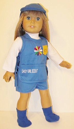 Daisy Girl Scout Uniform for American Girl Doll Clothes in Azure Blue, not Navy
