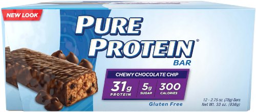 Pure Protein High Protein  Bar, Chewy Chocolate Chip, 2.75-Ounce Bar, 12-Count
