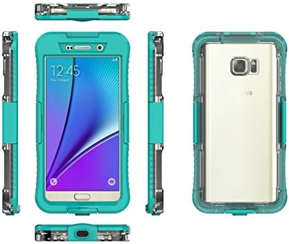 Galaxy Note 5 Waterproof Case, Note 5 Case,Jamesay Shockproof Dust Proof Snow Proof IP-68 Underwater Full Body Heavy Duty Protective Cover For Samsung Galaxy Note 5(Teal)