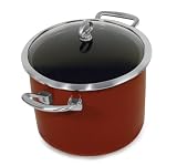 Chantal Copper Fusion 8 Quart Stockpot, Chili Red