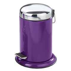 Wenko 18532100 Kosmetik-Treteimer Retoro - Edelstahl rostfrei, 3 Liter, 21.5 x 30 x 23 cm, lila gl�nzend