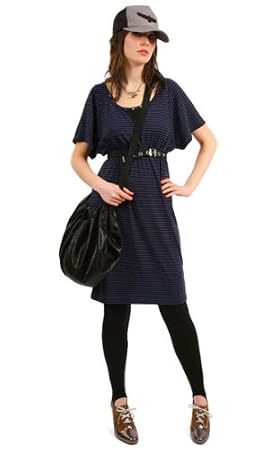 Dawn Dress Blue and Black Stripes