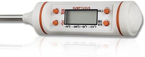 Instant Read Thermometer for Meat, Cooking, Grill and BBQ by Sumptuous Kitchenware