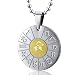 Aries Ram Sign Zodiac Symbol Stainless Steel Circle Pendant Necklace