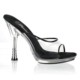 Glitzy-501-3 4 3 4'' RS-Embossed Cone Heel PF Slide