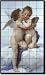 Cupid and Psyche as Children by William Bouguereau - Artwork On Tile Tumbled Marble Mural 40 x 24 Kitchen Shower Backsplash
