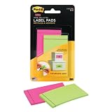 Post-it Super Sticky Pad Labels, Pink, Limeade 1 7/8-inch x 2 7/8-inch, 25 Sheets per Pad, One Pad of each Color (2900-PGB)