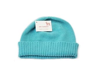 Pure Cachemire, bonnet pur femme en coloris unie. Bleu