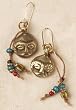African Mask and Trade Bead Earrings