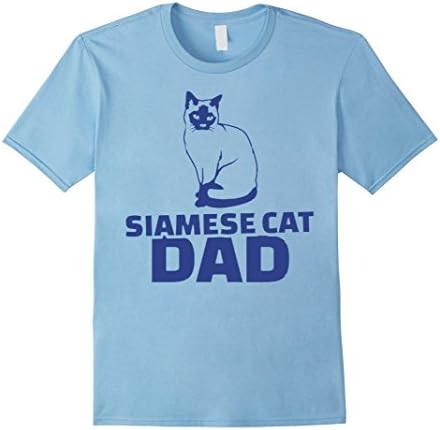 Men's Siamese Cat Dad Nation Cat Day Tshirt Small Baby Blue