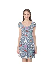 Polyester/Spandex Stretchy Cap Sleeves  Dress