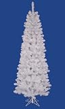 6.5' Pre-Lit White Salem Artificial Pencil Christmas Tree- Warm Clear LED Lights