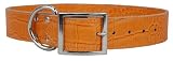 Croco - Faux Crocodile Leather Collar - 1 1/2 in. x 22 in. - Orange
