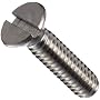 Stainless Steel Machine Screw, Flat Head, Slotted Drive, #6-32, 3/8" Length (Pack of 100)