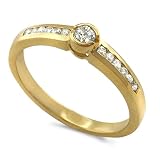 9ct Yellow Gold Fancy 0.25ct Diamond Set Eternity Half Eternity Ring with Raised Centre Stone