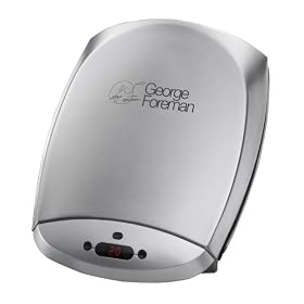 George Foreman 13333 GR26SBTMR Silver GF Grill with Sloped Grill Design. 4  Portions