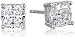 Platinum Plated Sterling Silver Cushion-Cut Cubic Zirconia Studs (2 cttw)