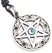 Blue Crystal Pentagram Silver Tone Pewter Pendant Necklace