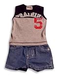 Mish Mish Boys - Infant Baby Boys 2-Piece Short Set, Grey/ Navy/ Denim