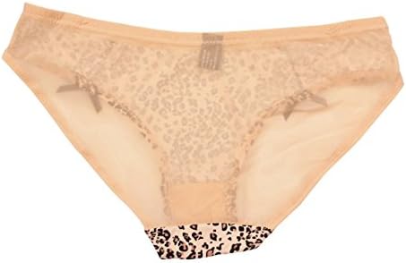 2-Pc Women's Ruffle Leopard Bra & Panties Set - Beige 36C