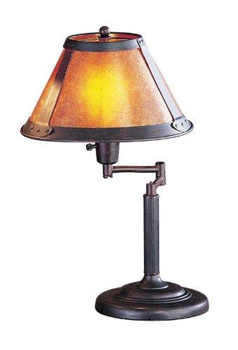 Mission Bronze With Mica Shade Swing Arm Table Lamp