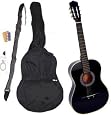 38" BLACK Acoustic Guitar Starter Package (Guitar, Gig Bag, Strap, Pick, eBook)