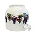 2.5 Gallon Porcelain Grape Water Crock with Lid - Beautiful Design