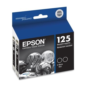 Epson DURABrite No. 125 Dual Pack Ink Cartridge - Black - Inkjet - 2