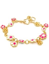 Lauren G Adams Girls Dream Garden Flowers Bracelet with Pink Enamel