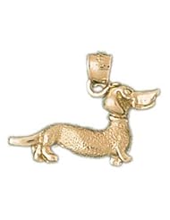 Dazzlers Solid 14 karats gold Dachsund Dog Charm Pendant Available in three colors from jewelsberry (weights: 1.8 grams only)