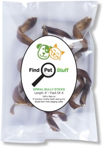 6" All Natural Bully Spirals Dog Chews (6-pack)