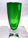 Hand Blown Emerald Sommerso Crystal Glass Vase