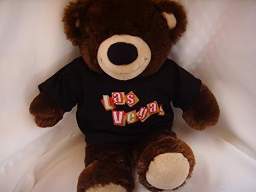 Build a Bear Chocolate Brown Teddy Bear 15" with Las Vegas T-Shirt Doll Clothing