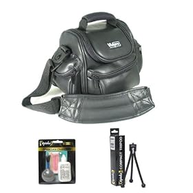 Vidpro Deluxe Camera Bag with Lens Cleaning Kit and Tabletop Tripod by Vidpro Opteka