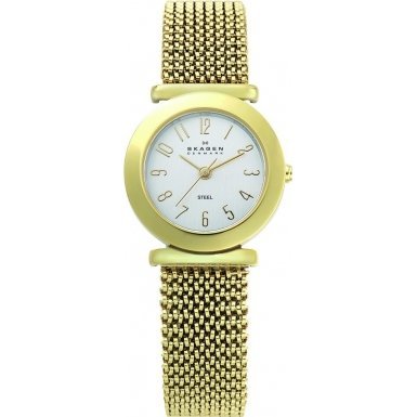 Skagen Denmark Womens Watch Stretch Mesh in Gold #107SGG1