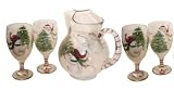ArtisanStreet's Snowman Design 5-piece Eggnog Set. Hand Painted. Made to Order, Signed