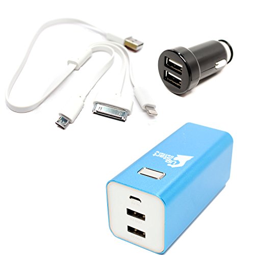 Sony Cyber-shot DSC-RX100 Portable Charger - External Battery Pack with Multiple USB Cable &amp; Dual USB Car Charger (Dual USB Power Bank, 8000mAh, 2x 2A Output)