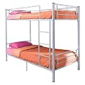 Twin over Twin Metal Bunk Bed - White